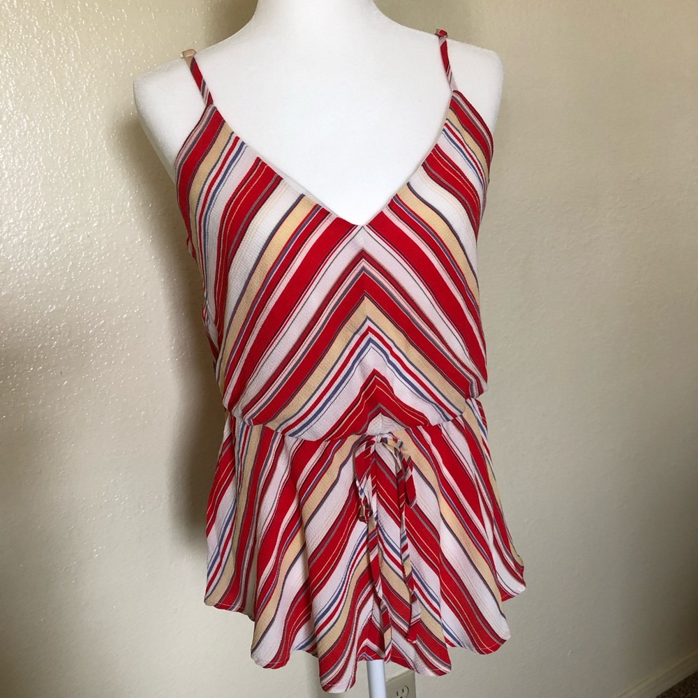 Striped spaghetti strap top